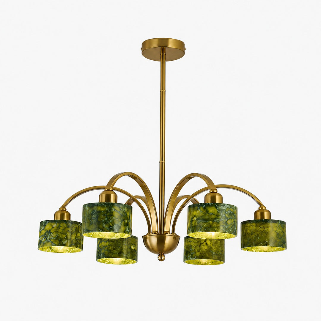 Green Jade Arched Branch Chandelier