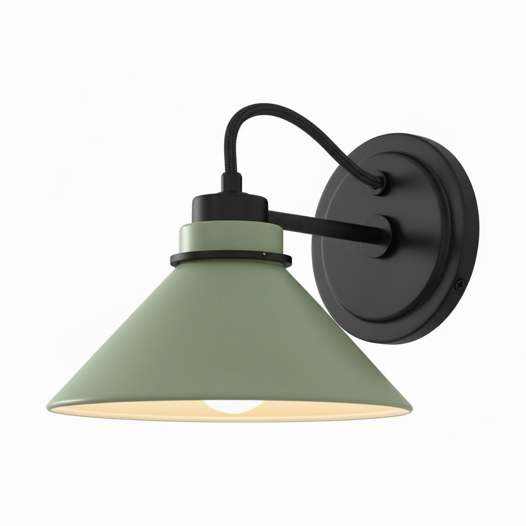 Aurenza Curved Arm Globe Wall Sconce – Modern Industrial Wall Lamp for Bathroom, Bedroom, and Hallway