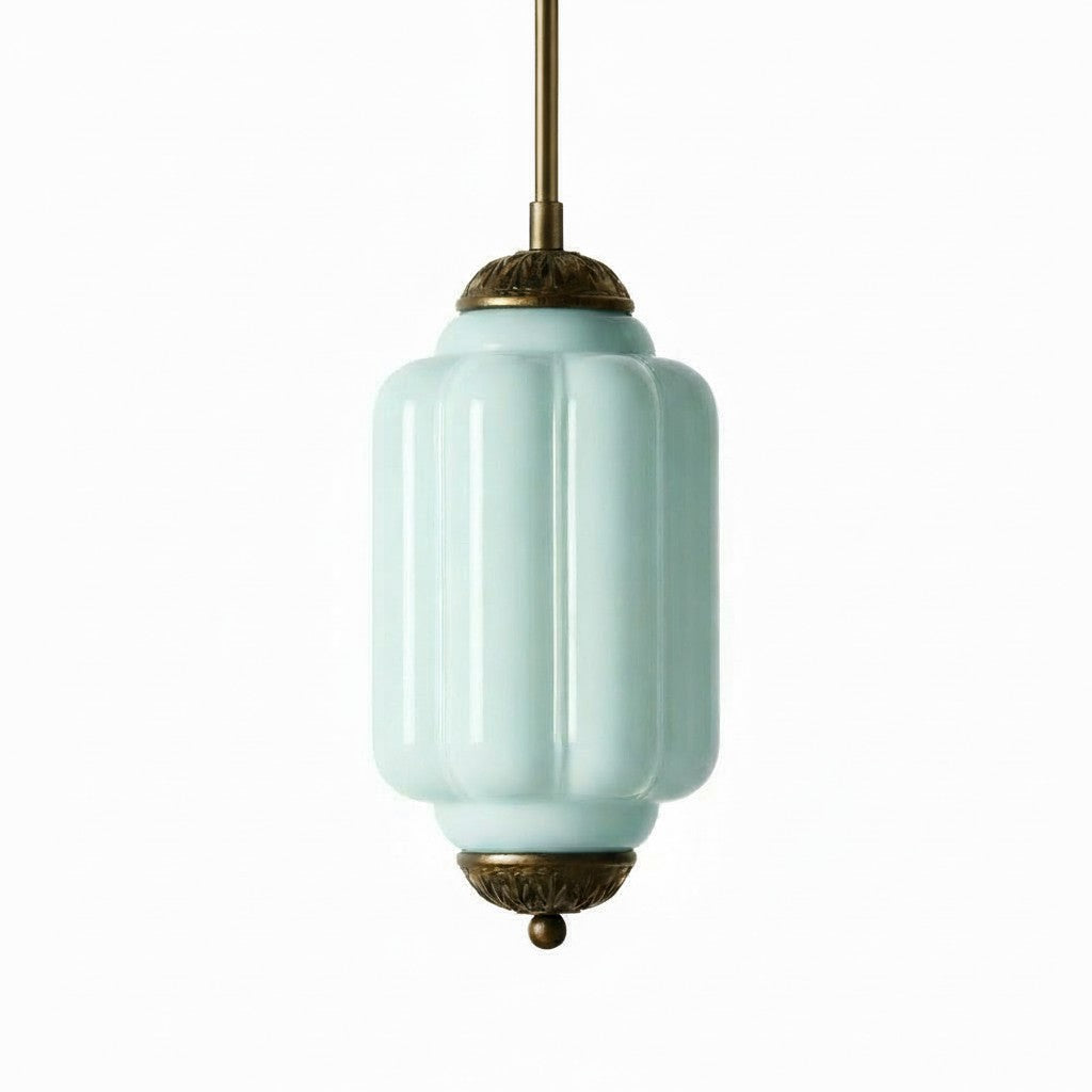 Lámpara colgante Eloise de vidrio lechoso festoneado de inspiración vintage: lámpara de acento moderna para cocina y dormitorio.