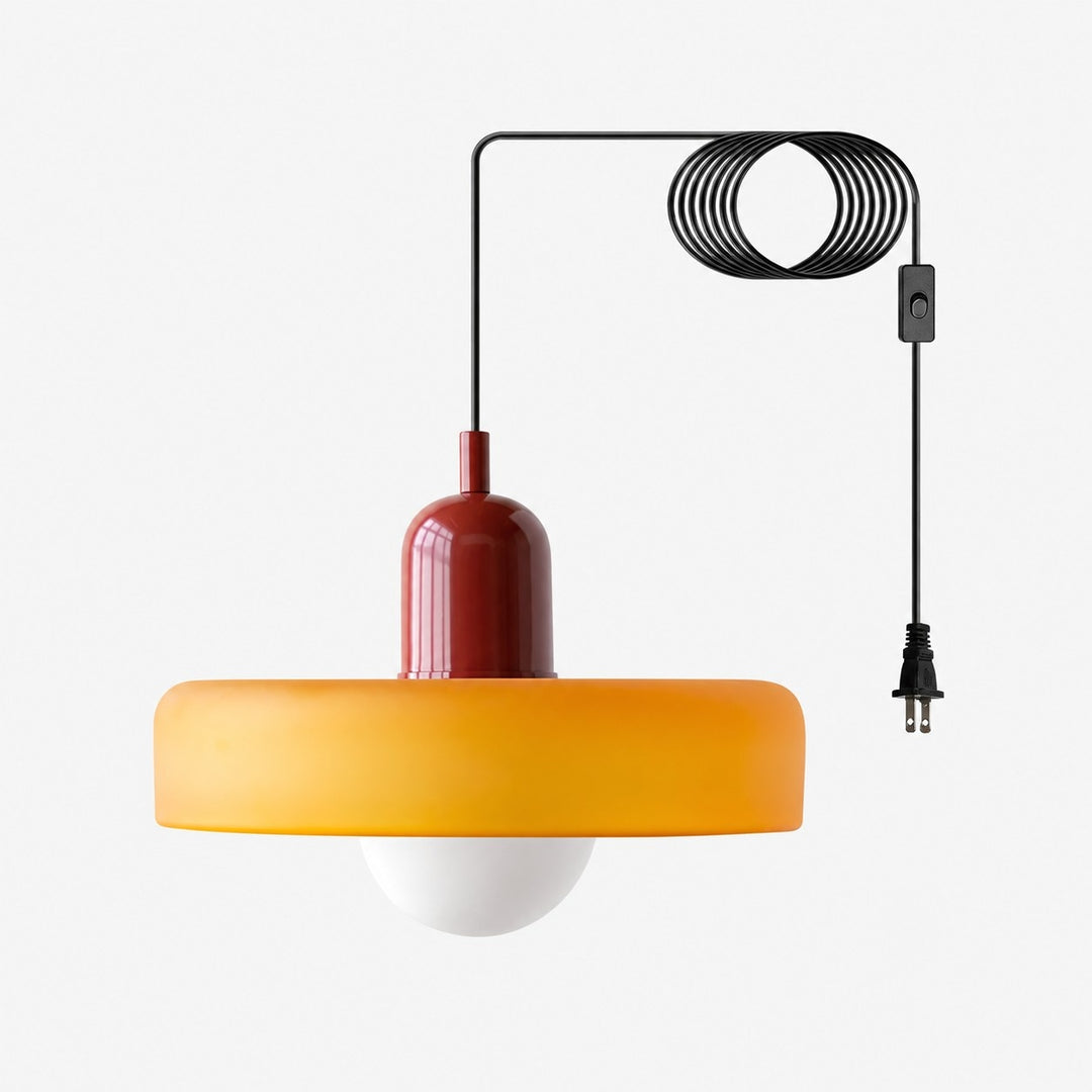 Bauhaus Colorful Glass Plug-In Pendant Light