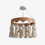 Load image into Gallery viewer, FringeAura Boho Tassel Chandelier - Large Cotton Fringe Chandelier for Dining and Living Room