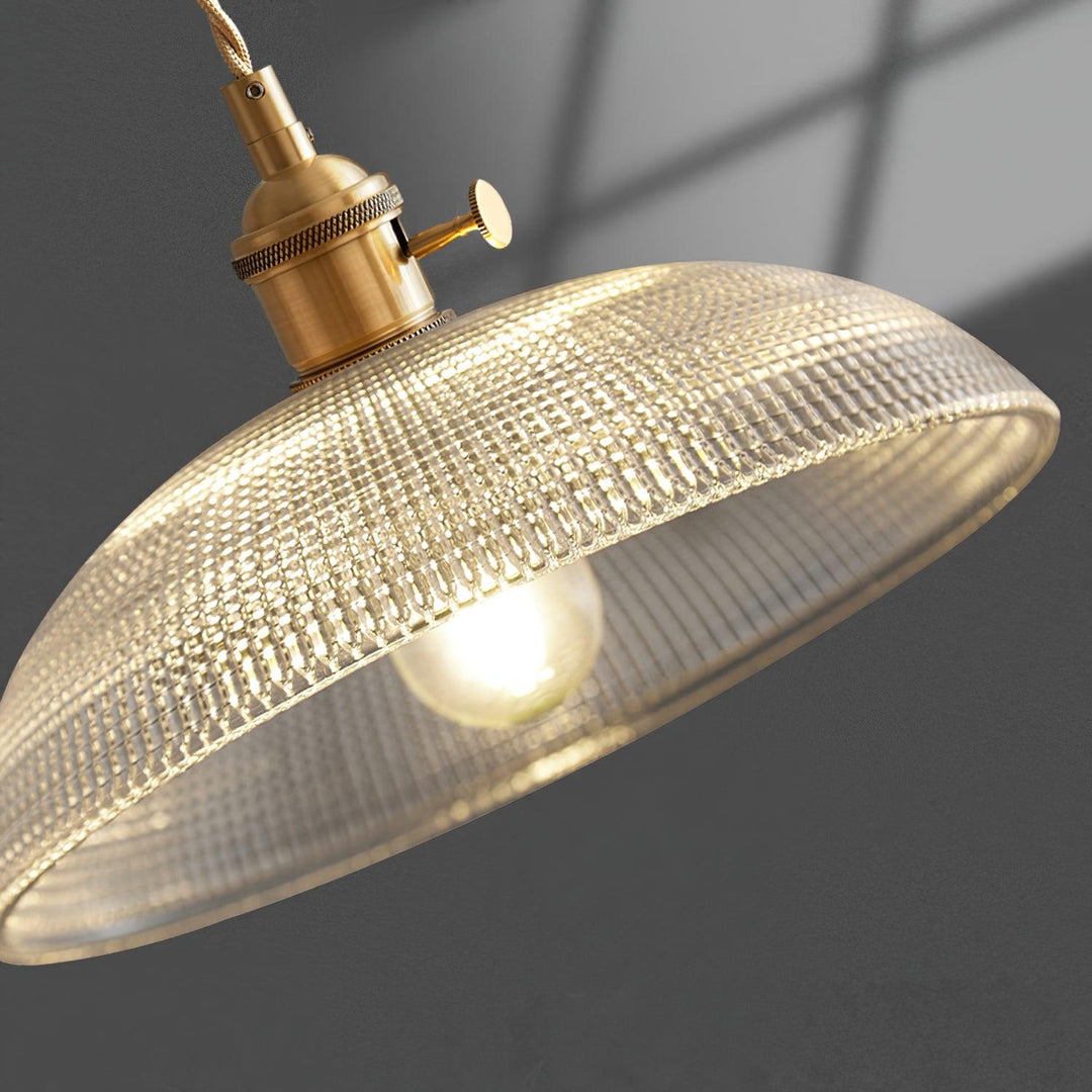 Polished Brass Domed Glass Plug-In Pendant
