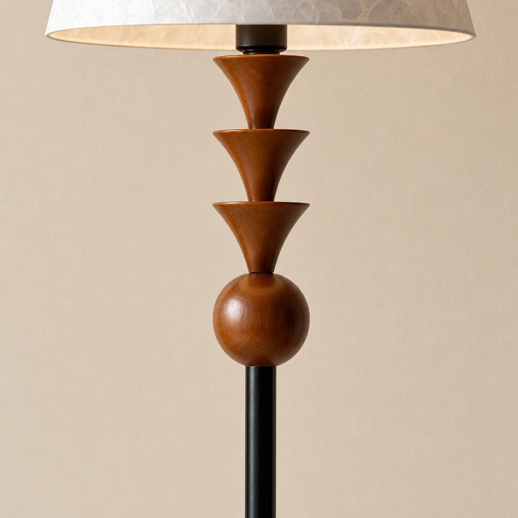 Micahell Modern Floor Lamp – Cascading Shell Shade Standing Lamp for Bedroom