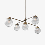 Load image into Gallery viewer, Glorica Glass Frosted Glass Globe Chandelier - Brass Modern Lighting for Living Room
