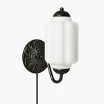 Cargar imagen en el visor de la Galería, Eloise fluted milk-glass plug-in wall sconce