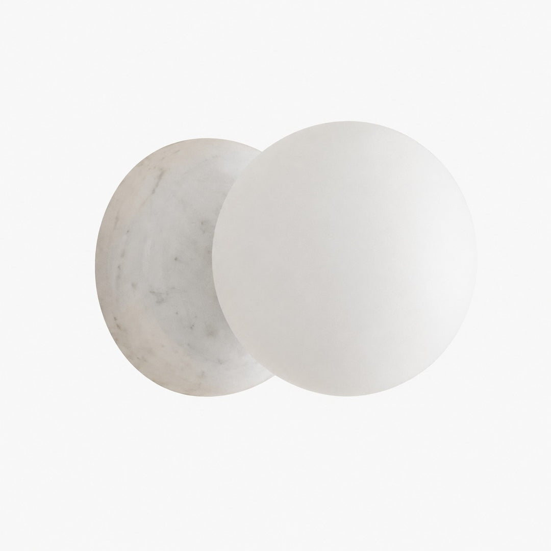 Marble globe wall sconce in Carrara White Marble