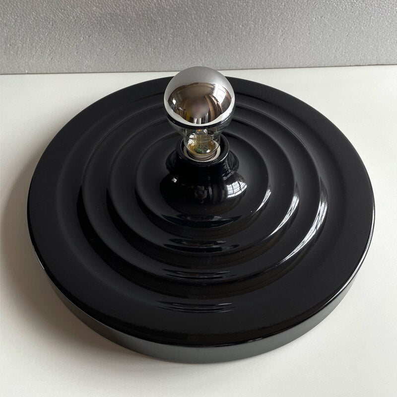 Plafonnier contemporain Space Age Disc, finition chromée
