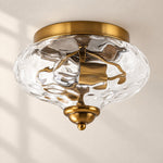 Charger l'image dans la visionneuse de galerie, Modern Farmhouse 2-Light Hammered Water Glass Flush Mount Ceiling Light