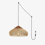 Bild in Gallery-Viewer laden, Woven Rattan Wood Plug-In Pendant Light