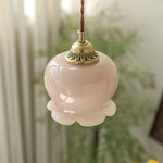 Load image into Gallery viewer, Brass Resin Petal Plug-In Pendant