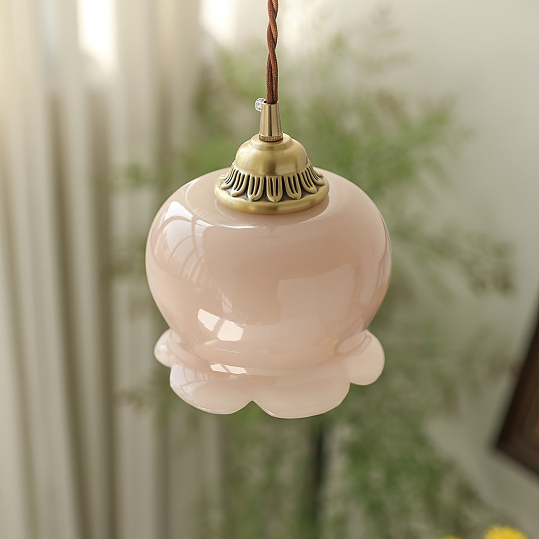Brass Resin Petal Plug-In Pendant