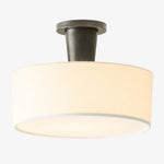 Cargar imagen en el visor de la Galería, Modern Brass Fabric Flush Mount Ceiling Light