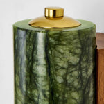 Bild in Gallery-Viewer laden, Green jade texture and brass metal top detail