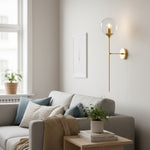 Bild in Gallery-Viewer laden, Beanaura Wandleuchte Nordische Glas-Kugel Metallgestaltung – Moderne Innenbeleuchtung für Wohnzimmer