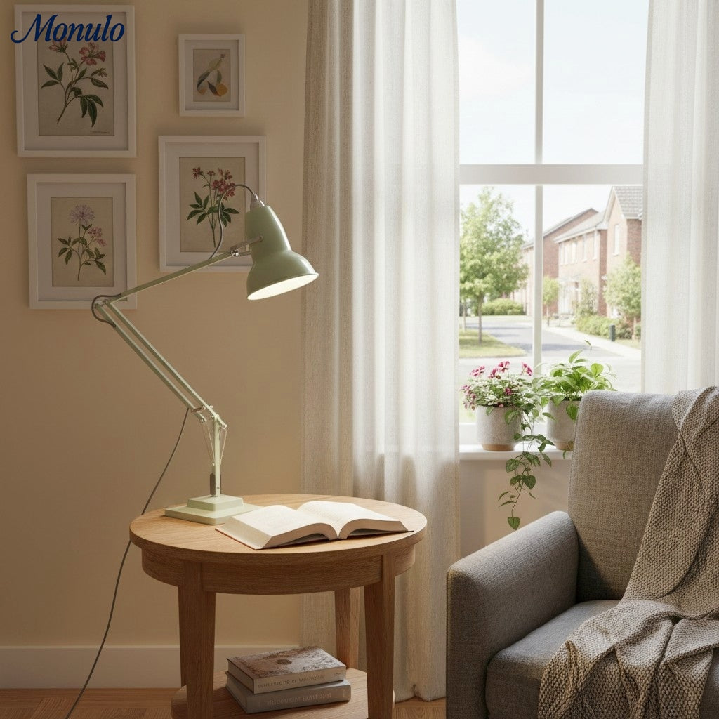 Lampe de bureau réglable Modryx - Métal industriel ancien pour bureau et chambre