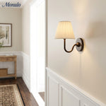 Load image into Gallery viewer, Luvora Fabric Shade Wall Sconce with Drum Shade - Classic Pleated Sconce Light