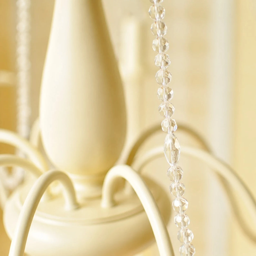 Araña francesa vintage de cristal con velas
