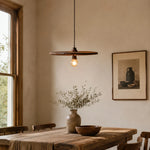 Cargar imagen en el visor de la Galería, Rust brown pendant light over a wooden dining table