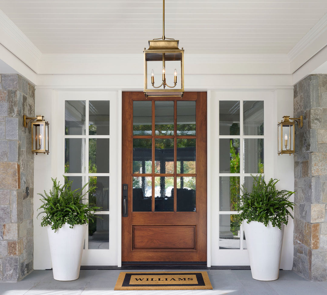 Yolvira Glass Outdoor Wall Light – Modern Metal Lantern For Porch