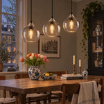 Charger l'image dans la visionneuse de galerie, Bubble Glass Globe 3 - Light Single Pendant Light With Adjustable Cord