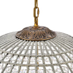 Charger l&#39;image dans la visionneuse de galerie, Lustre globe en cristal vintage luxueux avec finition en laiton antique
