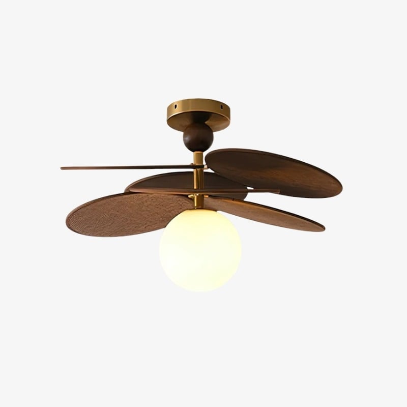 Lustre à feuilles en cascade Orrise - Métal et bois modernes pour chambres et salons