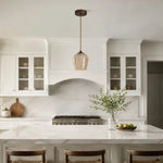 Bild in Gallery-Viewer laden, Amber glass pendant light in a bright kitchen