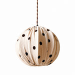 Bild in Gallery-Viewer laden, Large cream polka dot fabric globe pendant lamp