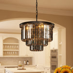 Load image into Gallery viewer, Aurevon Crystal Prism Metal Frame Modern Ceiling Chandelier for Home and Hotel