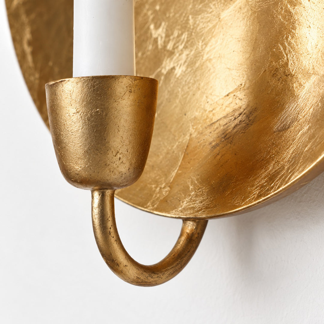Gold Leaf Metal Wall Candle Holder – Round & Oval Sconce Designs