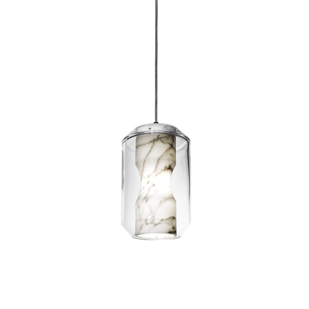 Suspension en verre et albâtre