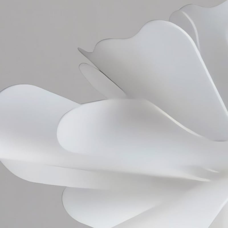 Blossenari Nordische Blumenmuster Hängelampe – Bildhauerische Blumen-Deckenleuchte für Wohnzimmer N34