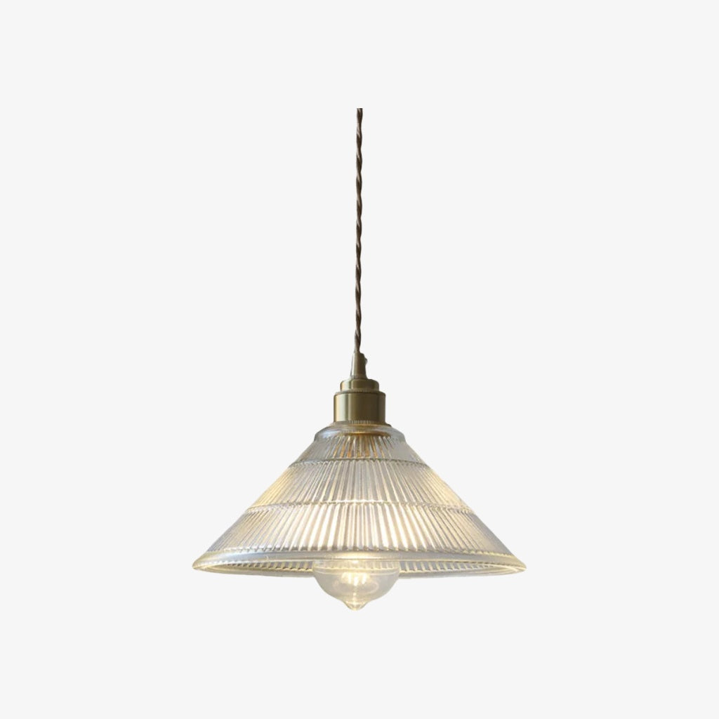 Lámpara colgante acanalada Ribilux - Vidrio y metal vintage para cocina y comedor