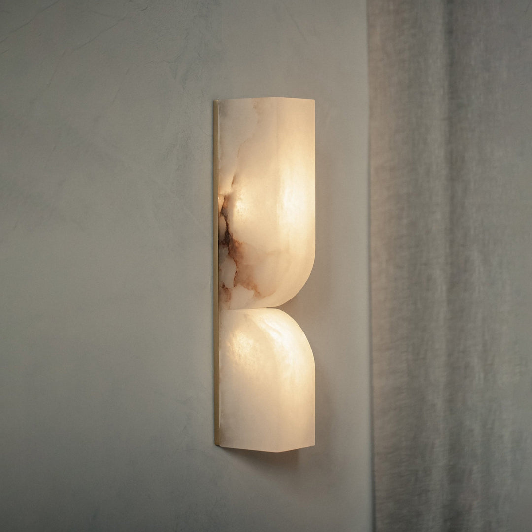 Lámpara de Pared Rectangular Moderna de Alabastro – Aplique Minimalista para Dormitorio, Pasillo y Sala