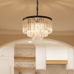 Load image into Gallery viewer, Aurevon Crystal Prism Metal Frame Modern Ceiling Chandelier for Home and Hotel