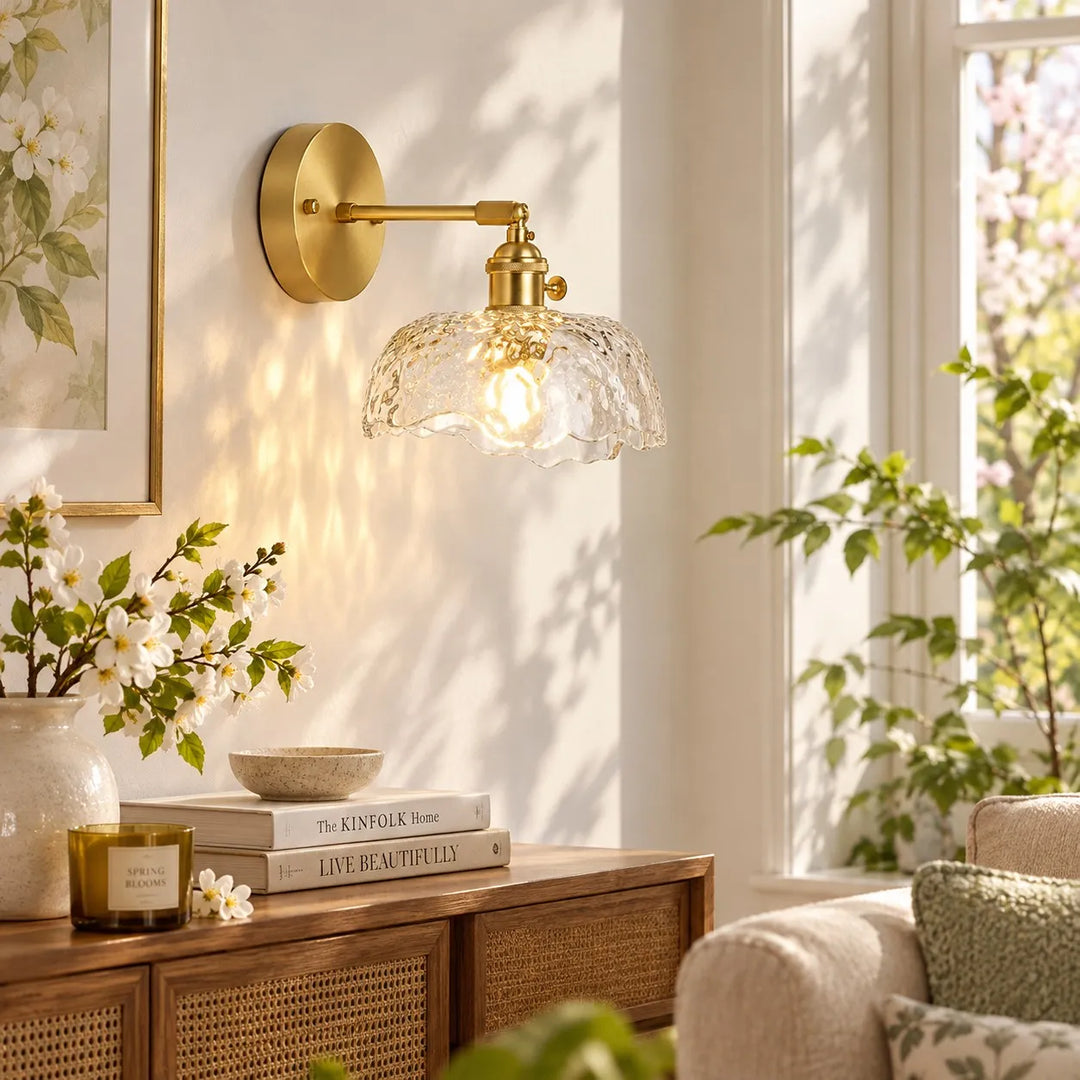 Nordic Rippled Textured Glass Wall Light