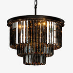 Load image into Gallery viewer, Aurevon Crystal Prism Metal Frame Modern Ceiling Chandelier for Home and Hotel