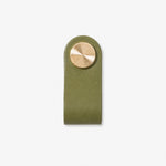 Load image into Gallery viewer, Cowhide leather and brass cabinet pull handle color and size option