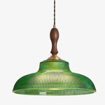 Charger l'image dans la visionneuse de galerie, Suspension vintage Elunaris en forme de trompette avec abat-jour en verre vert pour salle à manger