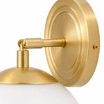 Load image into Gallery viewer, Brushed gold wall plate and articulated lamp arm detail