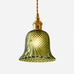 Cargar imagen en el visor de la Galería, Green Diamond Flower glass pendant light