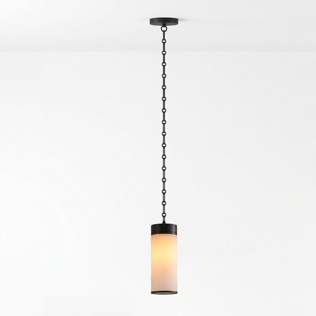 Cream Alabaster Chain Hardwired Pendant Light