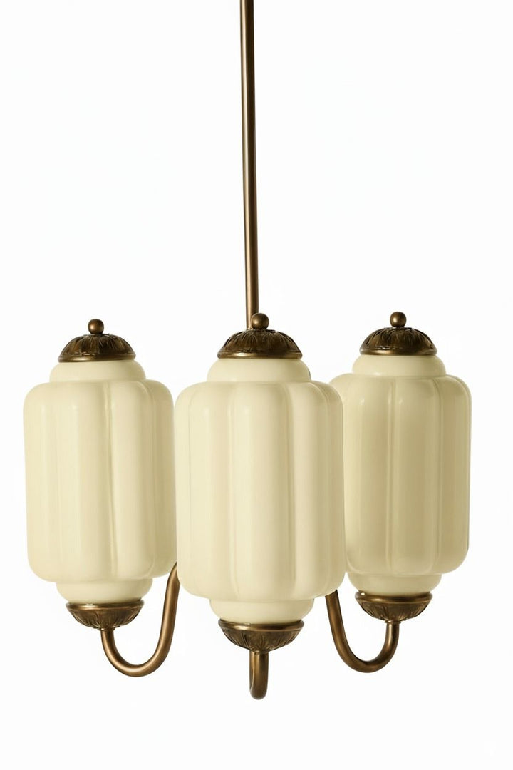 Lámpara colgante Eloise de vidrio lechoso festoneado de inspiración vintage: lámpara de acento moderna para cocina y dormitorio.
