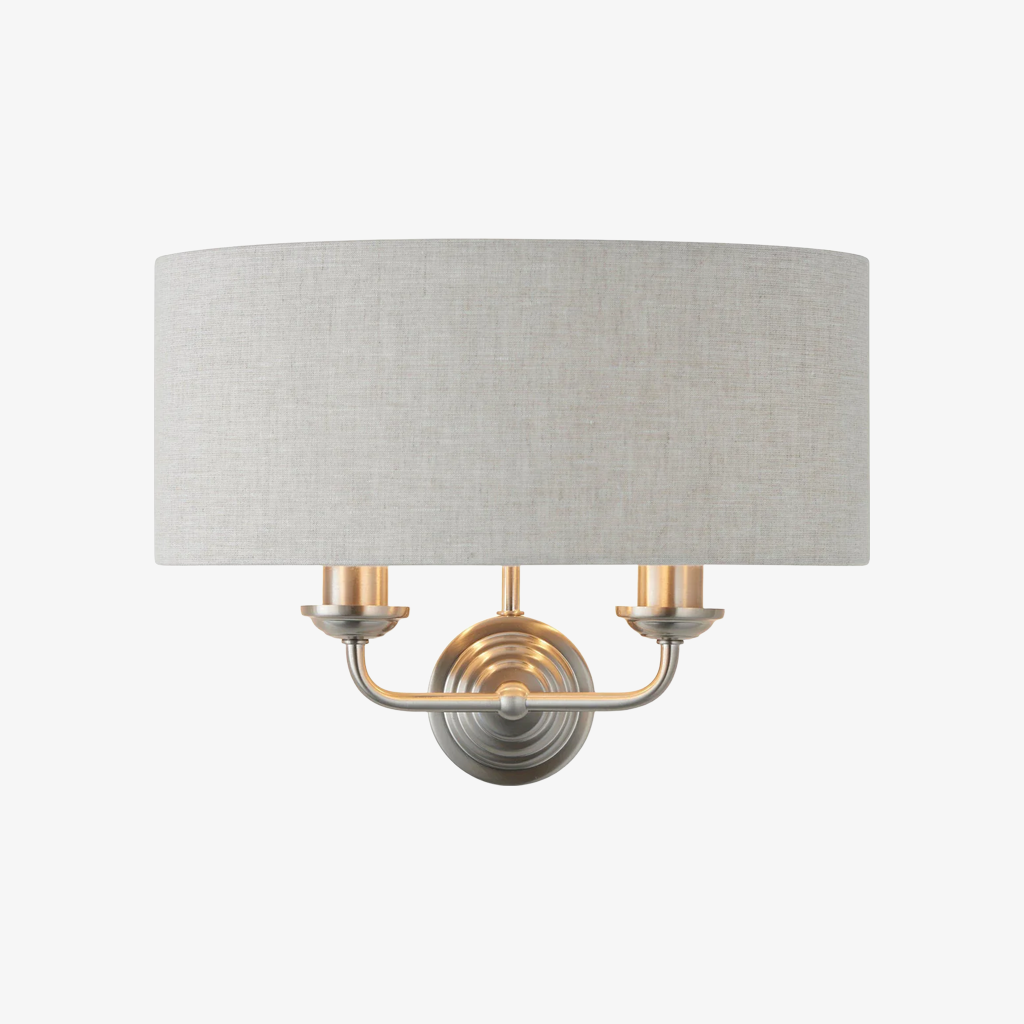 Tela Eleganter Stoffschirm Wandleuchte mit Veredeltem Metallrahmen für Wohnzimmer und Schlafzimmer