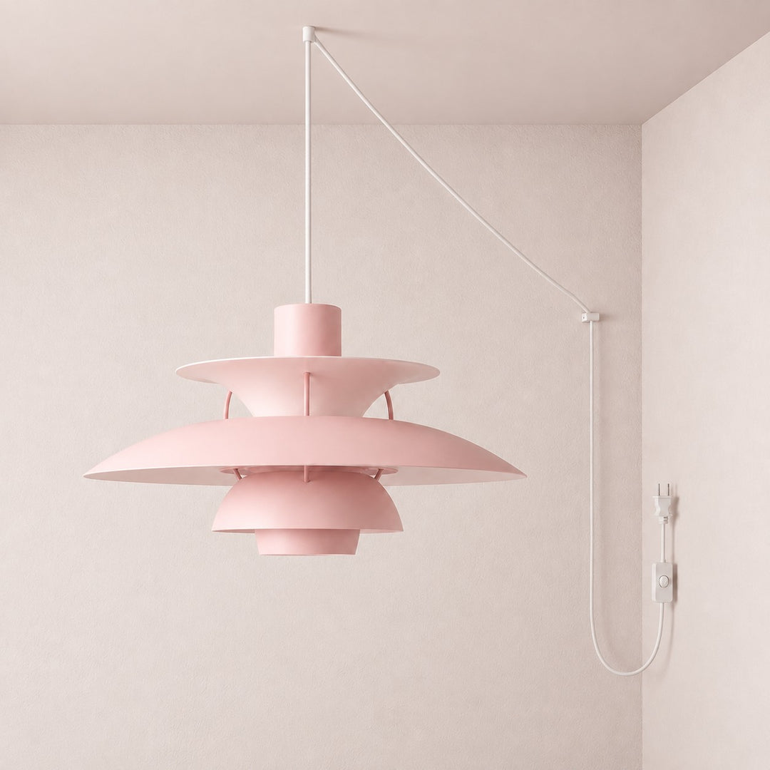 Modern Multilayer Colorful Plug‑in Swag Pendant Light - Metal Hanging Lamp