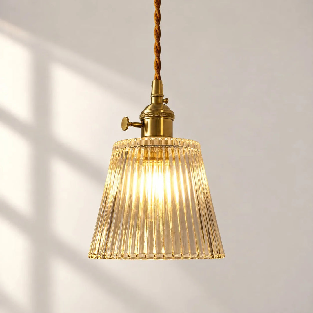 Nordic Brass Colored Glass Pendant Lamp