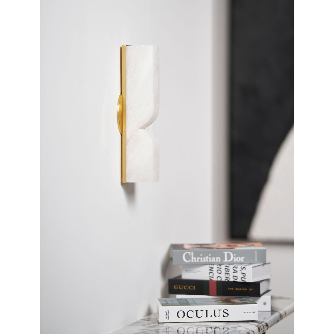 Lámpara de Pared Rectangular Moderna de Alabastro – Aplique Minimalista para Dormitorio, Pasillo y Sala