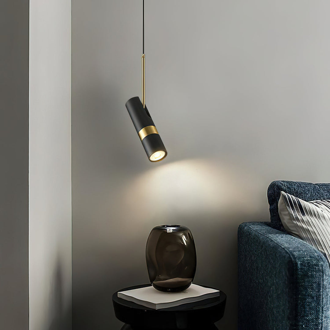 Black And Gold Metal Hardwired Pendant Light