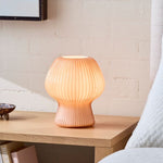 Cargar imagen en el visor de la Galería, Lámpara de mesa Novarise de vidrio acanalado: iluminación decorativa de vidrio texturizado
