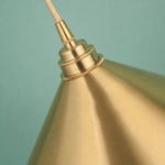 Bild in Gallery-Viewer laden, Tapered brass shade surface and upper fitting detail